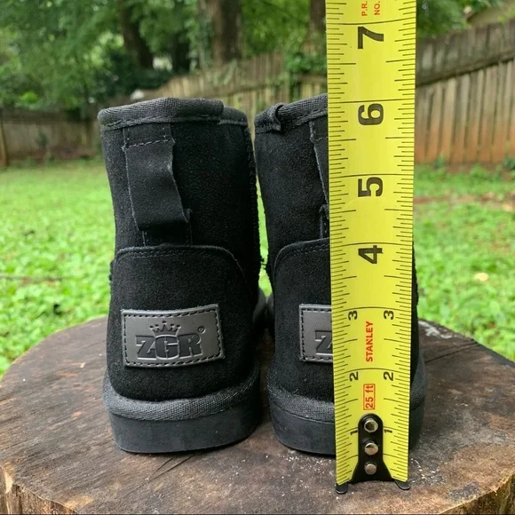 ZGR Classic Winter black suede snow ankle boots 7 - Picture 7 of 16